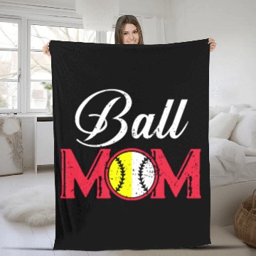 Discover Softball Mom Funny Mommy Mother's Day Fleece Blankets