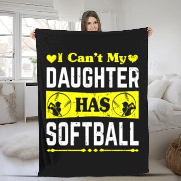Discover My Daughter Has Softball Mom Mommy Mother's Day Fleece Blankets
