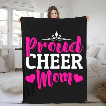 Discover Proud Cheer Mom Cheerleading Mommy Mother's Day Fleece Blankets