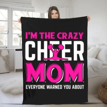 Discover Crazy Cheer Mom Cheerleading Mommy Mother's Day Fleece Blankets