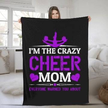 Discover Crazy Cheer Mom Cheerleading Mommy Mother's Day Fleece Blankets