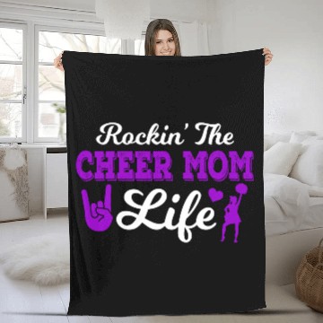Discover Rockin Cheer Mom Life Cheerleading Mother's Day Fleece Blankets