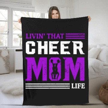 Discover Living Cheer Mom Life Cheerleading Mother's Day Fleece Blankets