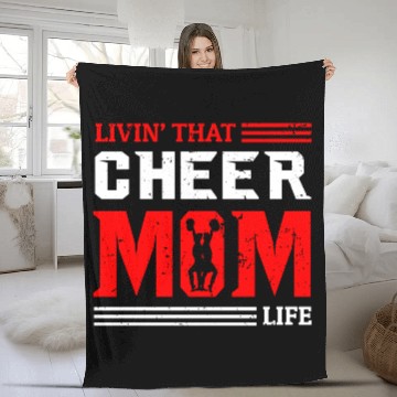 Discover Living Cheer Mom Life Cheerleading Mother's Day Fleece Blankets