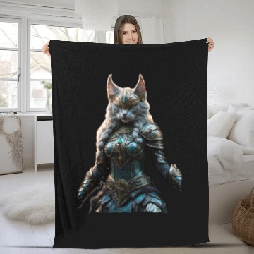 Discover Valkyrie cat (Viking cat) Valhalla calling Fleece Blankets