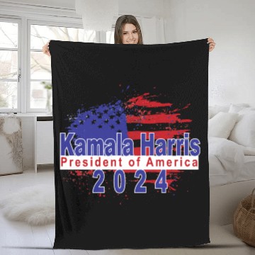 Discover Kamala Harris President of America 2024 Fleece Blankets
