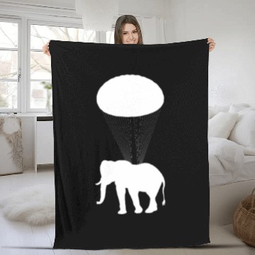 Discover Elephant In Parachute Fleece Blankets - Funny Elephant Lover