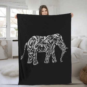Discover Tribal Elephant Graphic Design Cool Animal Lover Fleece Blankets