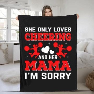 Discover Loves Cheer Mom Cheerleading Mommy Mother's Da Fleece Blankets