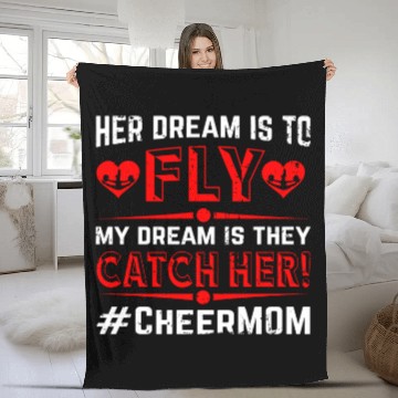 Discover Dream Cheer Mom Cheerleading Mommy Mother's Day Fleece Blankets