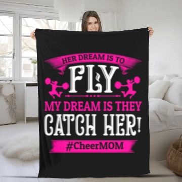 Discover Dream Cheer Mom Cheerleading Mommy Mother's Day Fleece Blankets