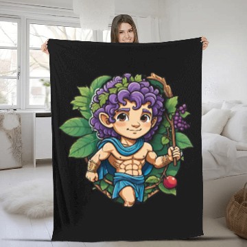 Discover Cute Dionysus Greek Mythology God Fleece Blankets