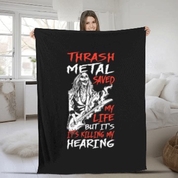Discover Metalhead Art for Trash Metal Fan Fleece Blankets
