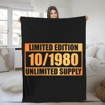 Discover 44th birthday Limited Edition - ꝏ Supply 10/1980 Fleece Blankets