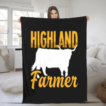 Discover Highland Farmer Scottish Highland Cow Fleece Blankets