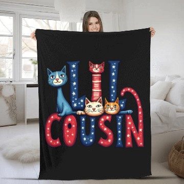Discover Matching Family Gift Fleece Blankets Purr-Fect Cousin Kitty