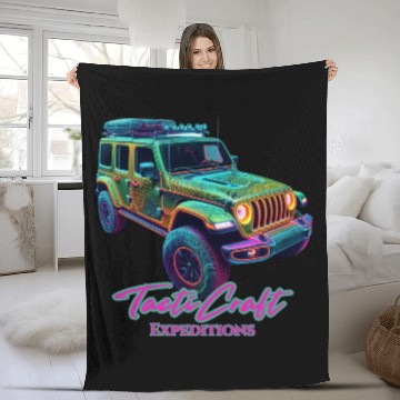 Discover Jeep overland Fleece Blankets