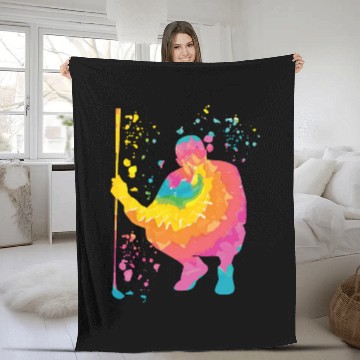 Discover Golfer Colorsplash Kids Miniature Golf Fleece Blankets