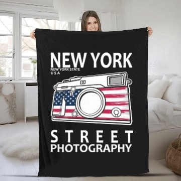 Discover New York Street Photography Fleece Blankets