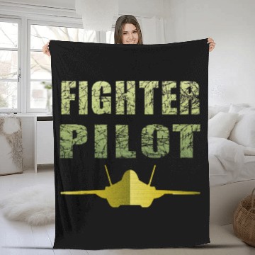 Discover Fighter Pilot F-35 Art Design Fleece Blankets