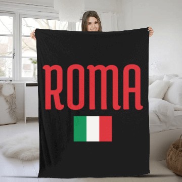 Discover Vibrant Rome Italy Flag Typography Design Fleece Blankets