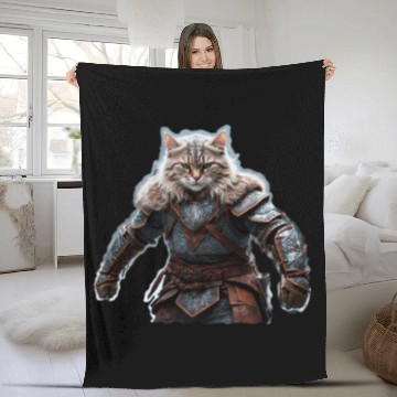 Discover VIking cat Valhalla calling Fleece Blankets