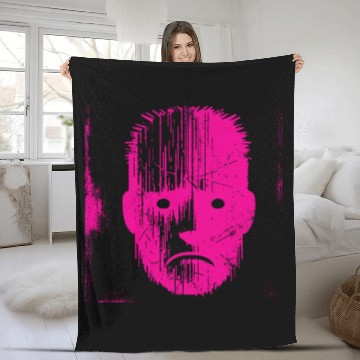 Discover Sad Weird Face Pink Fleece Blankets