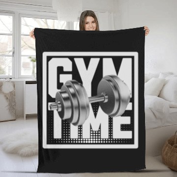 Discover 'Gym Time' Fitness Motivation GD Fleece Blankets