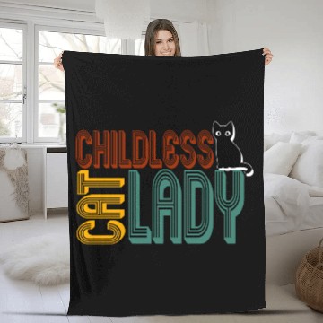 Discover childless cat lady Kamala Harris 2024 Fleece Blankets
