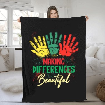 Discover Making Differences Beautiful Special education D T Fleece Blankets
