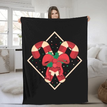 Discover Candy Canes Christmas Fleece Blankets - Holiday Christmas