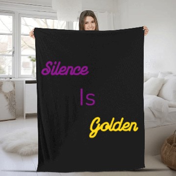Discover Silence Is Golden Purple Fleece Blankets