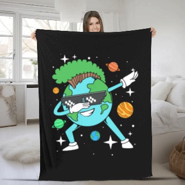 Discover Dabbing Earth Geoscience For Earth Science Teacher Fleece Blankets