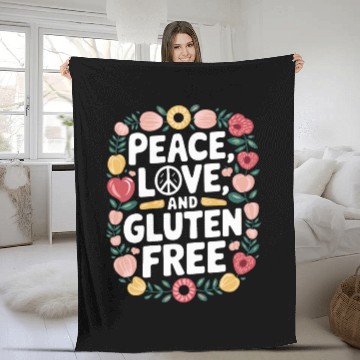 Discover Peace, Love, And Gluten Free Fleece Blankets