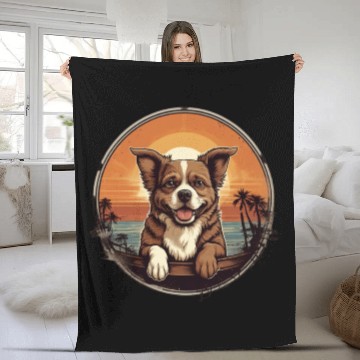 Discover Retro Puppy Fleece Blankets