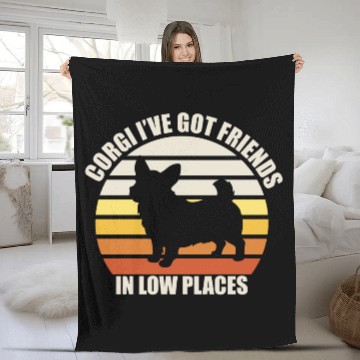 Discover Corgi I've got friends in low places Fleece Blankets