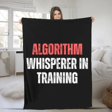 Discover Algorithm Whisperer In Training Funny Coding Tech Fleece Blankets