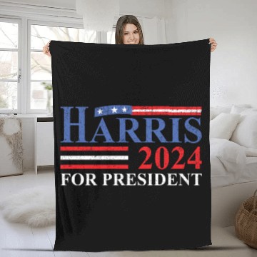 Discover Kamala Harris 2024 For President Election Campaign Fleece Blankets