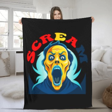 Discover Scream Vintage Halloween Fleece Blankets