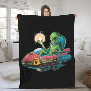 Discover Alien in Area 51 Craft Fleece Blankets