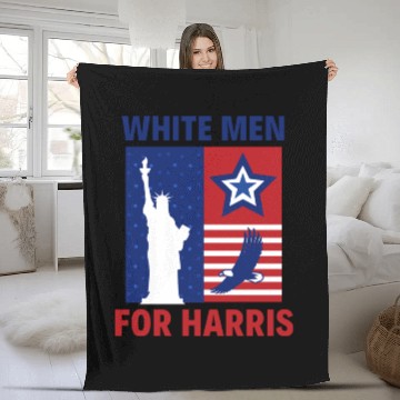 Discover White Men Dudes for Harris Kamala 2024 Election Fleece Blankets