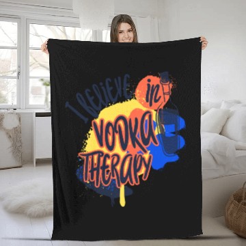 Discover I Believe In Vodka Therapy Funny Alcohol Beer T-Sh Fleece Blankets