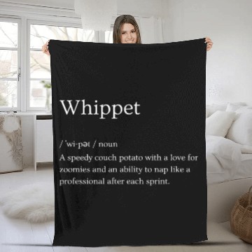 Discover Whippet Definition Art Print Fleece Blankets