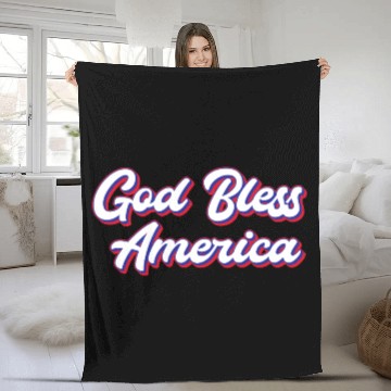 Discover God Bless America Patriotic Design for Proud Fleece Blankets