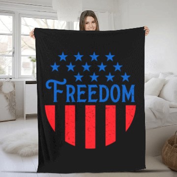 Discover Patriotic Freedom Stars and Stripes Fleece Blankets