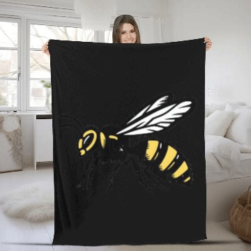Discover Two Color Wasp Insect Art Fleece Blankets