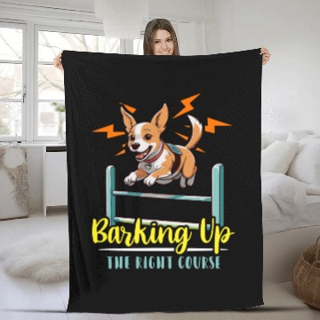 Discover Dog Agility Training Barking Up The Animal Lover Fleece Blankets
