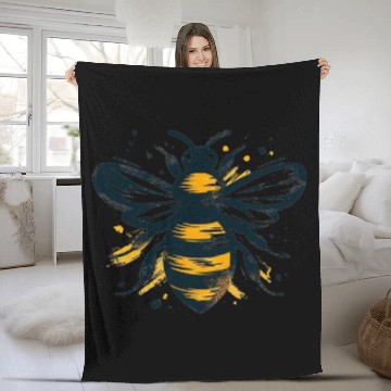 Discover Honey Bee Insect Art 1 Fleece Blankets