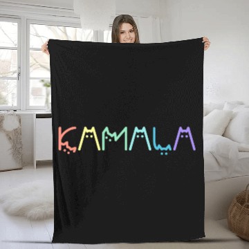 Discover Kamala Harris Cat Rainbow Funny Election 2024 Fleece Blankets