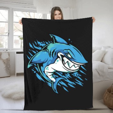 Discover Shark Fish Sea Animals Lover Funny Design Fleece Blankets